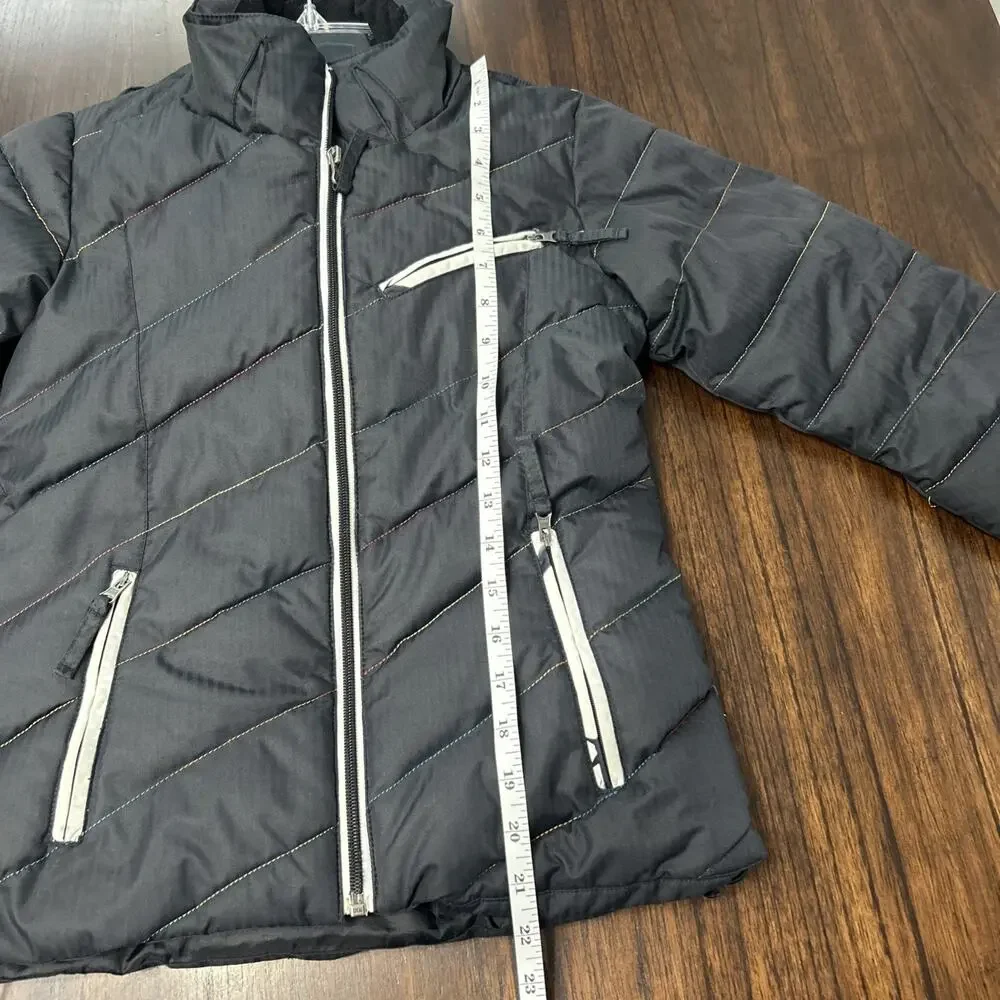 Rossignol Girls Ski Coat Jacket Sz 10 Black Fits Sz 7 / 8. Runs Small
